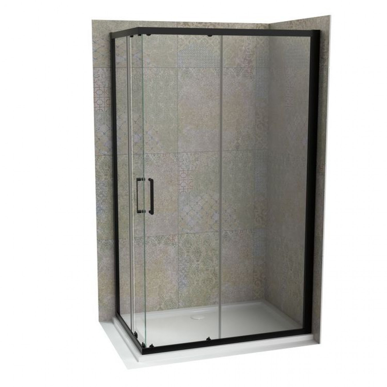 Tuš kabina ATLAS PRO 100x70cm staklo 6mm mat crna